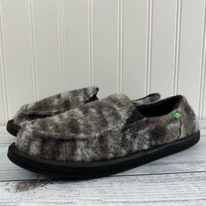 Sanuk Boys Slip On Sidewalk Surfers Faux
Fur Calichill Size 5